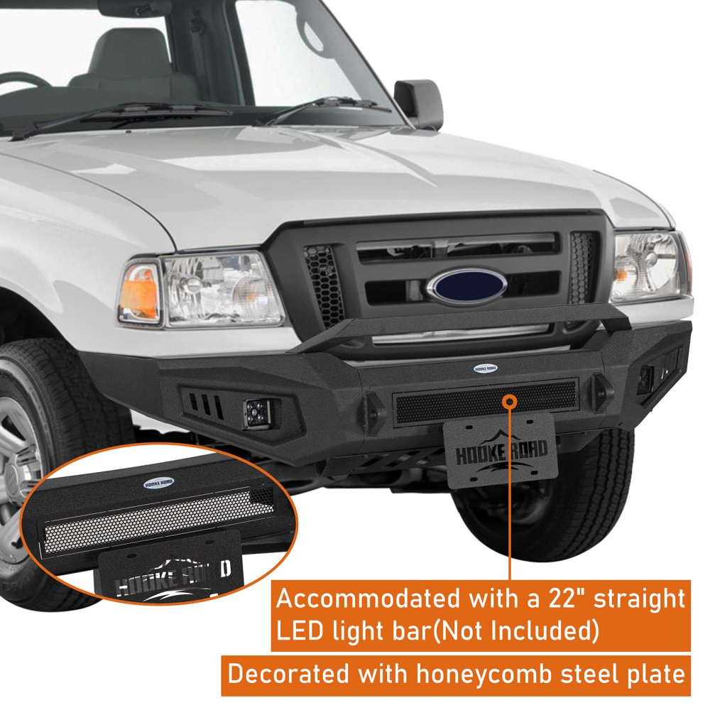 Fit 1998-2011 Ford Ranger Fleetside Front & Rear Bumper w/ Light Textured Steel Fit 1998-2011 Ford Ranger Fleetside Front & Rear Bumper w/ Light Textured Steel