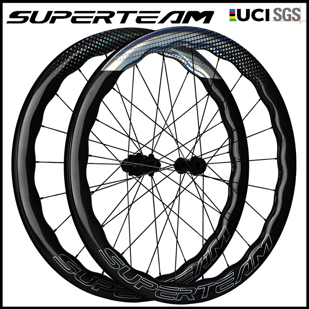 SUPERTEAM PRO D28-50 Carbon Wheelset 700C Disc Brake Tubeless Clincher Wheels
