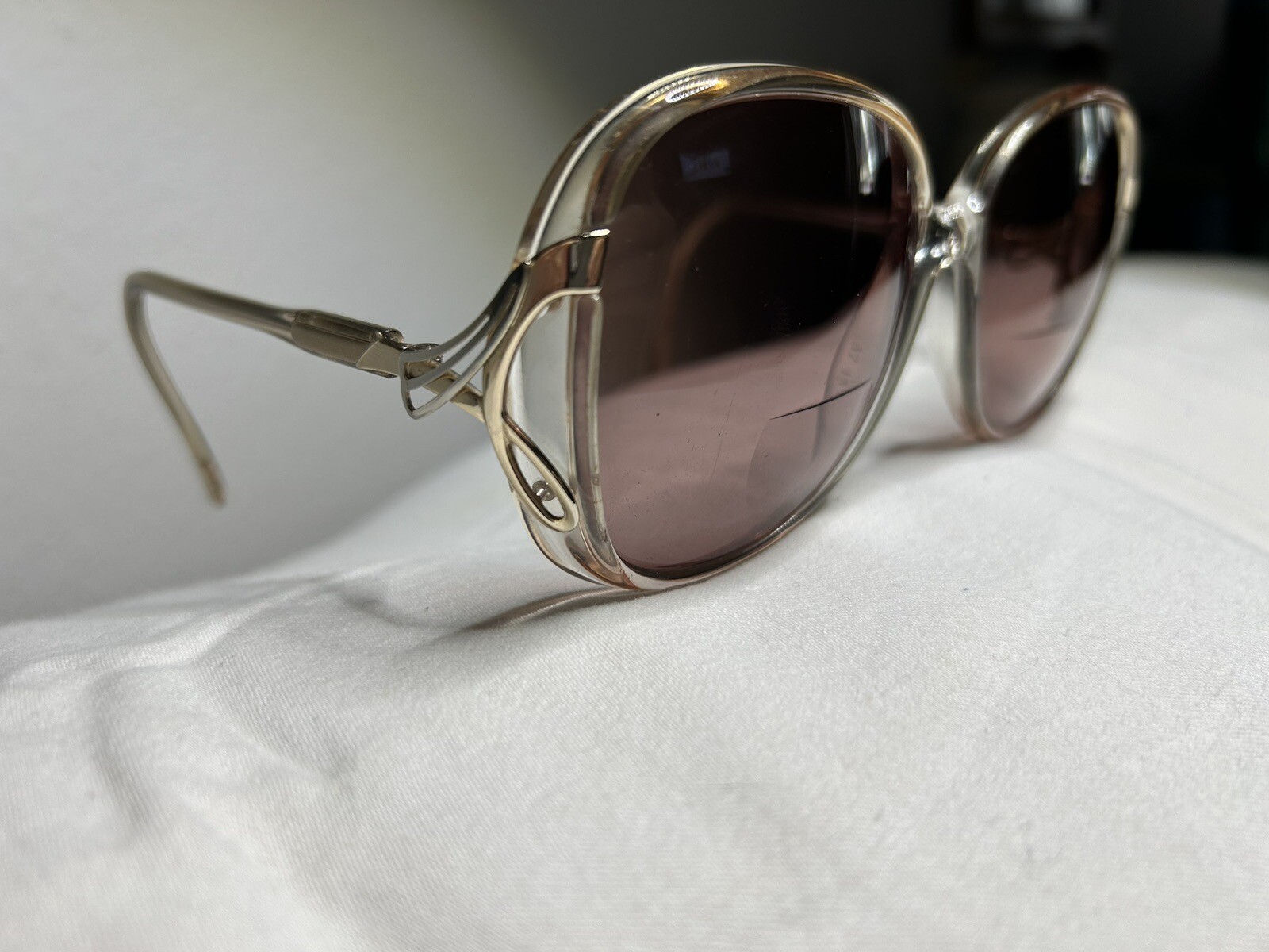 Vintage Luxottica Italy Elegance Sunglasses Frames 57[]15 Brownrose SHORT TEMPLE