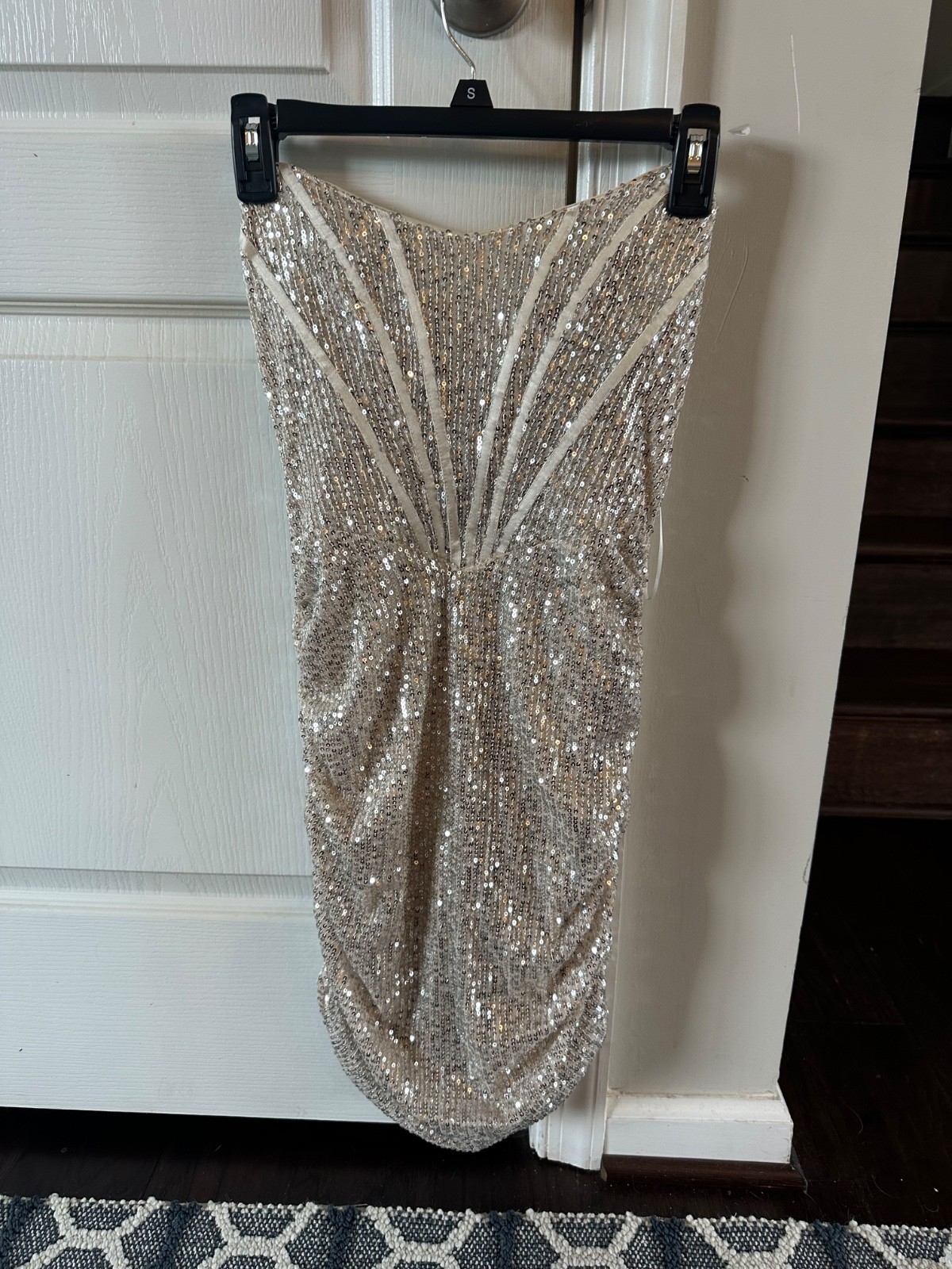 Hello Molly size small gold sequin dress- strapless Hello Molly size small gold sequin dress- strapless