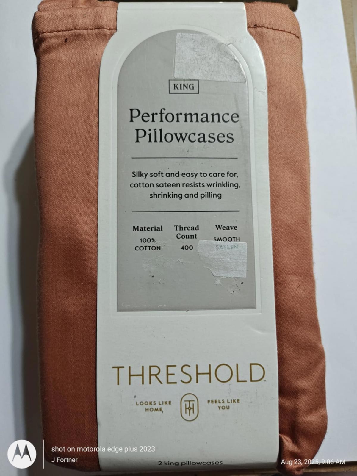 Threshold King 100% Cotton- Solid Rust Color -Pillowcase Set Threshold King 100% Cotton- Solid Rust Color -Pillowcase Set