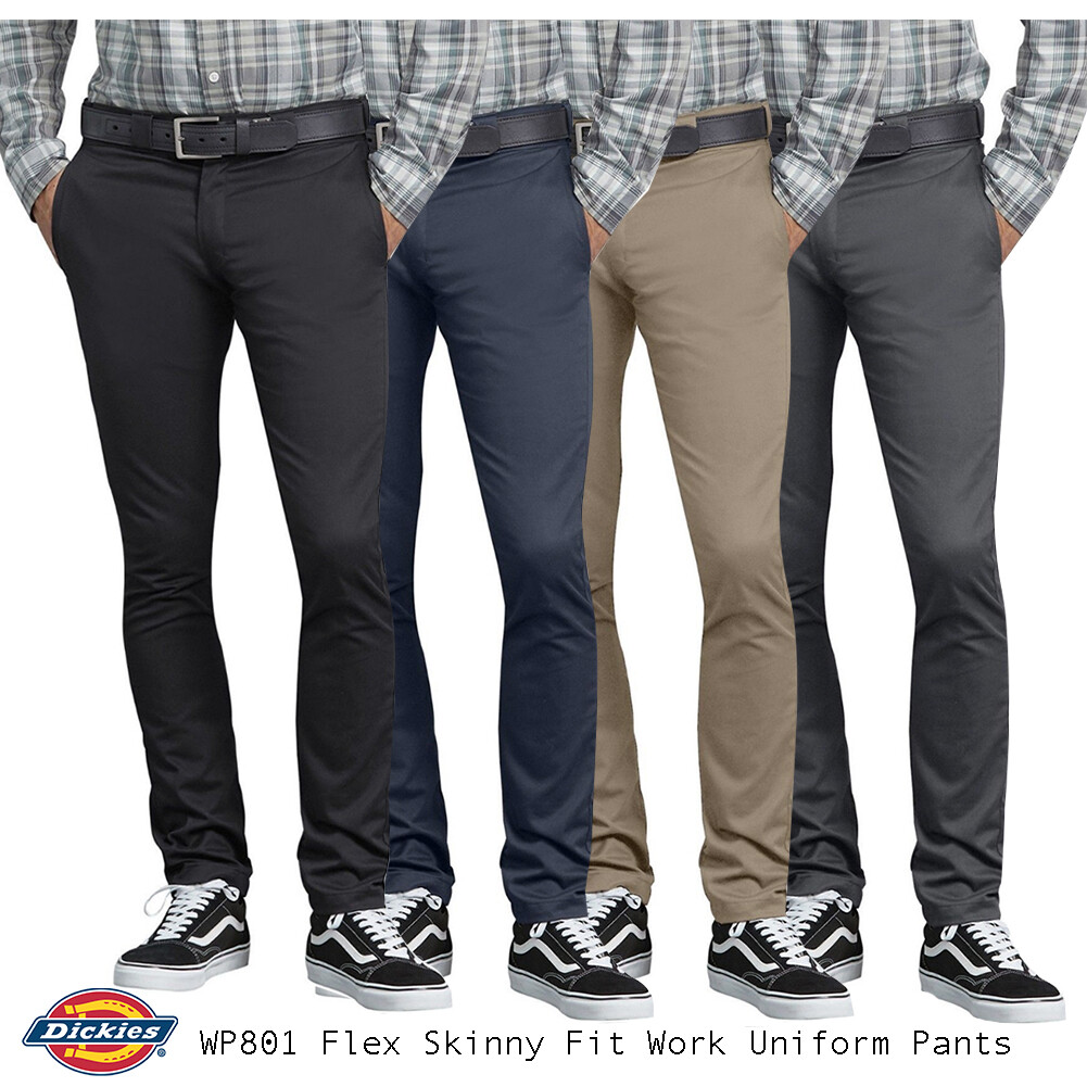 Dickies Men\'s WP801 Flex Skinny Fit Straight Leg Twill Uniform Work Pants Dickies Men\'s WP801 Flex Skinny Fit Straight Leg Twill Uniform Work Pants