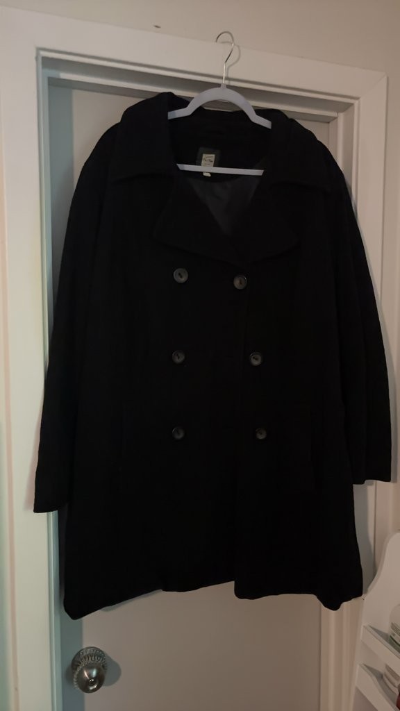 Old Navy Black Double-Breasted Pea Coat