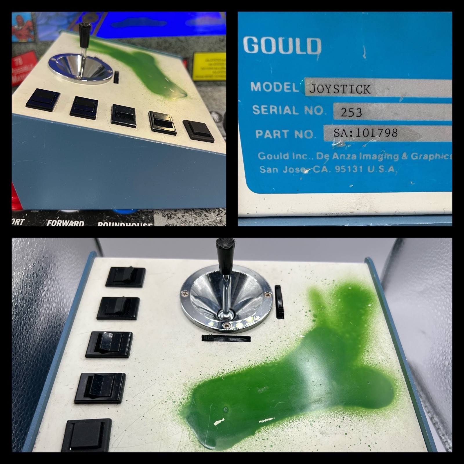 Vintage Gould Joystick 25 Pin Connector 1 Button 4 Switches Part # SA: 101798