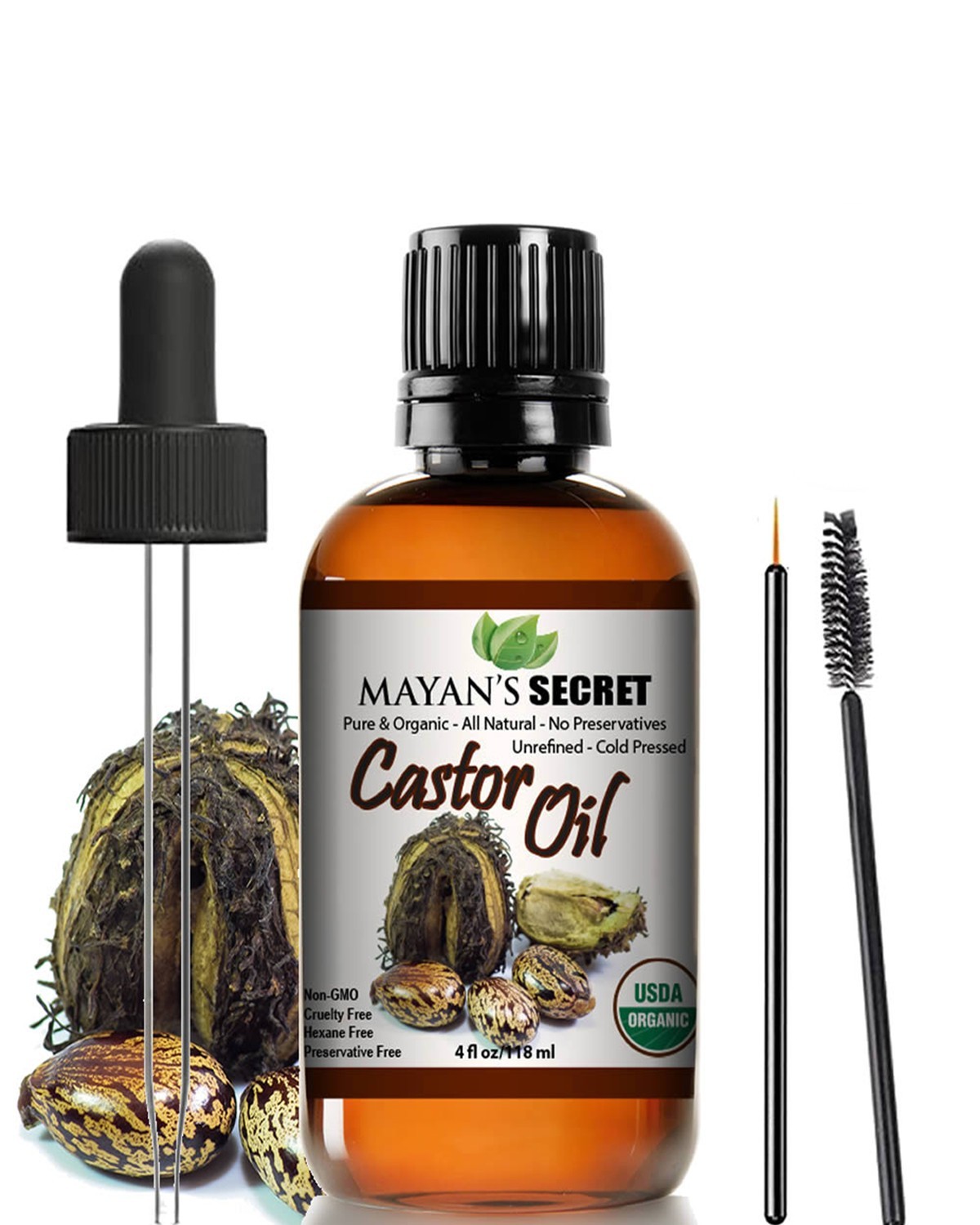 Mayan\'s Secret Organic Castor Oil Cold Pressed Unrefined 4oz 16oz Mayan\'s Secret Organic Castor Oil Cold Pressed Unrefined 4oz 16oz