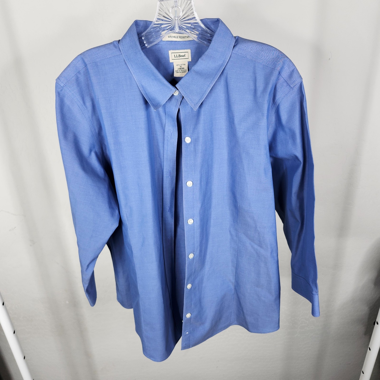 L.L. Bean Shirt Womens XL Blue Cotton Button Down Long Sleeve Cotton L.L. Bean Shirt Womens XL Blue Cotton Button Down Long Sleeve Cotton