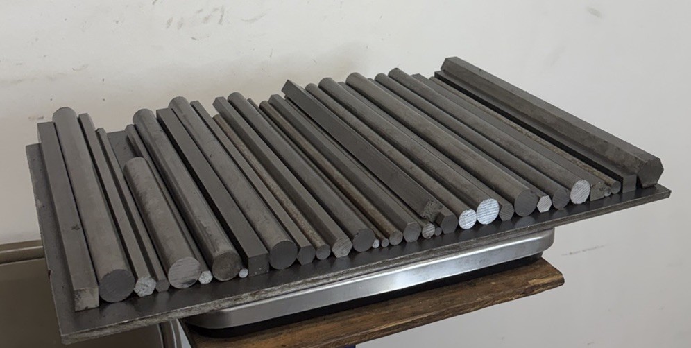 12L14 Steel Bar Lot – Round, Square, Hex – 34 PCS – 32.75 LBS – CNC Machining
