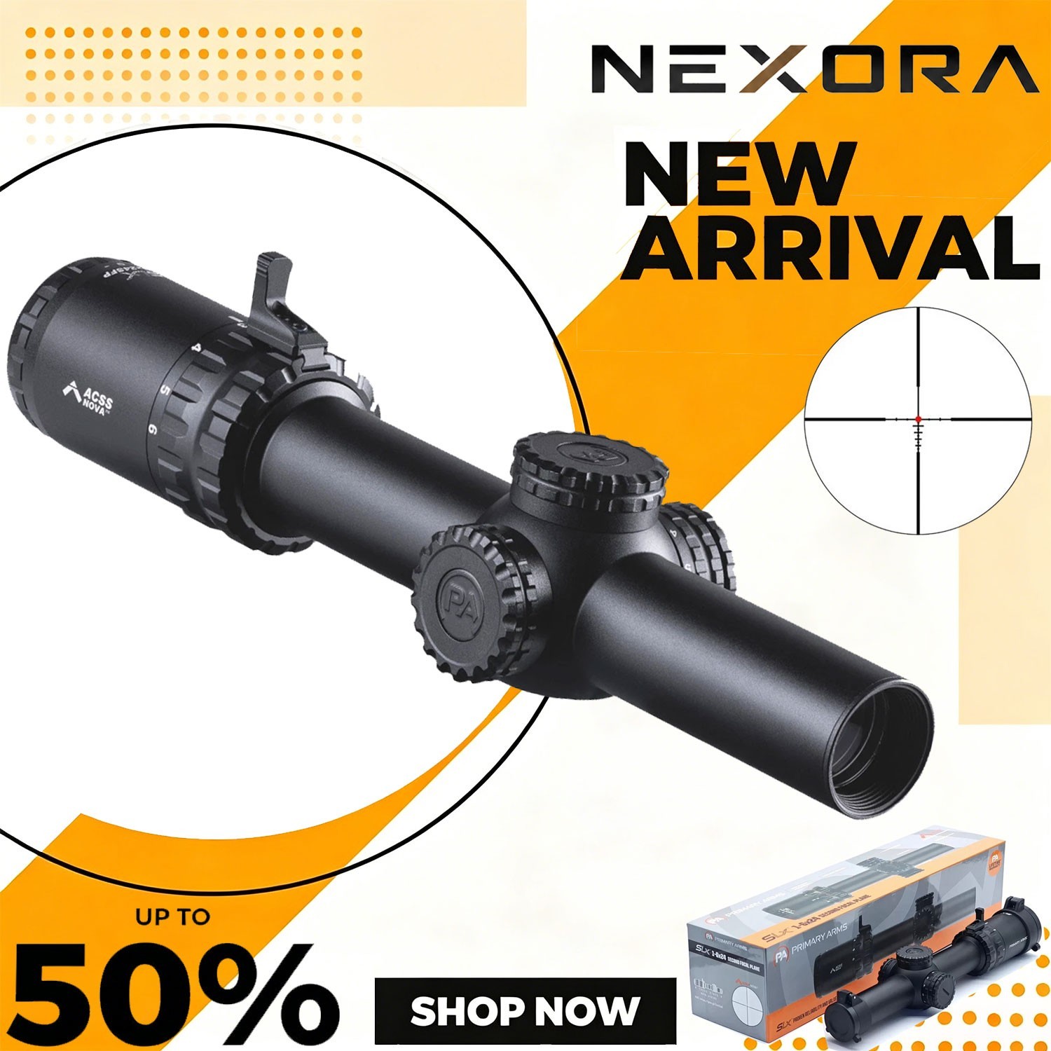 Primary Arms SLX 1-6X24S NOVA 6x24mm ACSS Nova SFP Scope Black Primary Arms SLX 1-6X24S NOVA 6x24mm ACSS Nova SFP Scope Black