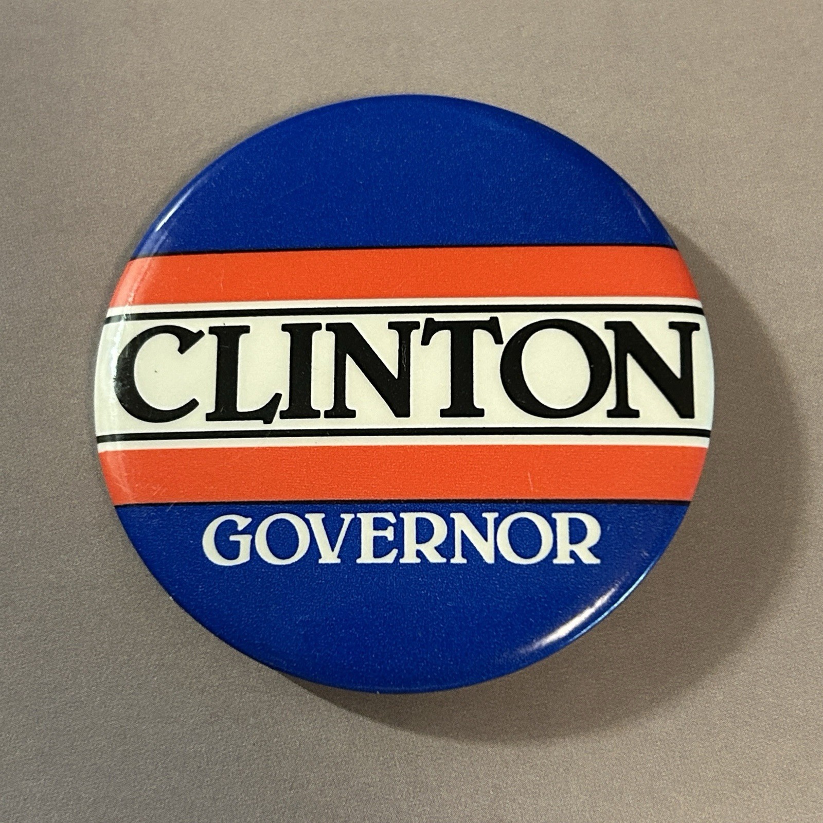 VTG Bill Clinton Arkansas Governor Campaign Silverto Pin Button Political 2-1/8\ VTG Bill Clinton Arkansas Governor Campaign Silverto Pin Button Political 2-1/8\
