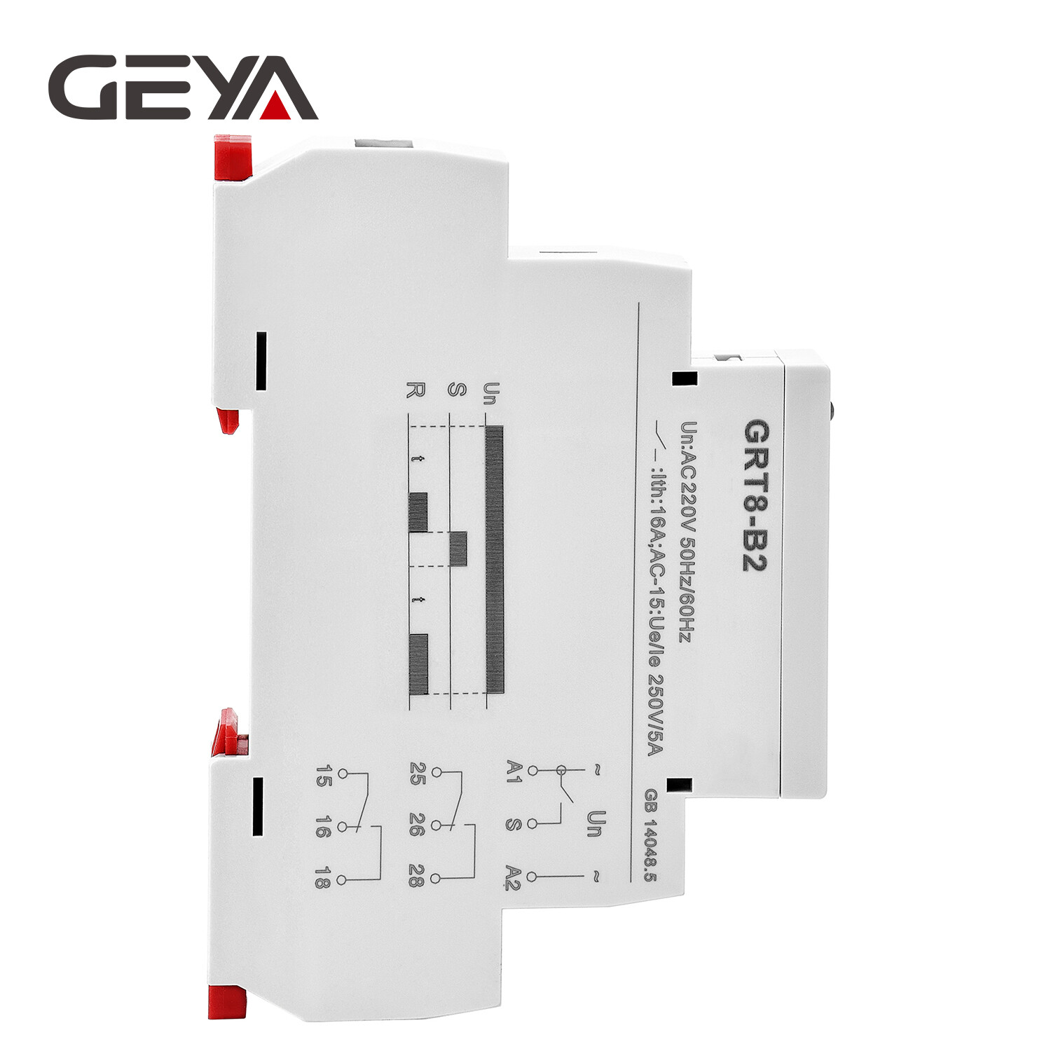 GEYA On Delay Off Delay Timer Relay Time Delay Relay AC/DC12V-240V 16A Din Rail