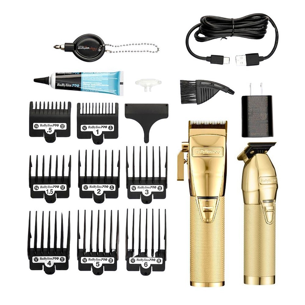 BaBylissPRO GoldFX + All-Metal Lithium Cord/Cordless Clipper FX FX870NG +FX787NG