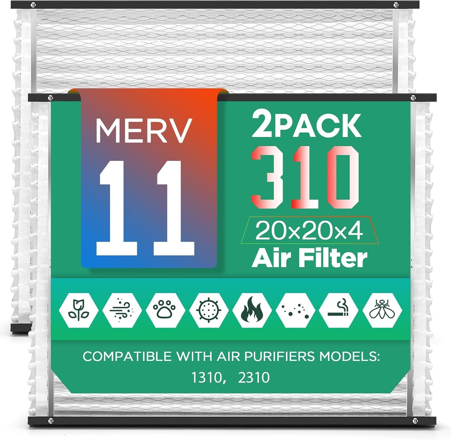 310 Air Filter MERV 11 Replacement Filter Compatible with Aprilaire 2Pk (597) 310 Air Filter MERV 11 Replacement Filter Compatible with Aprilaire 2Pk (597)