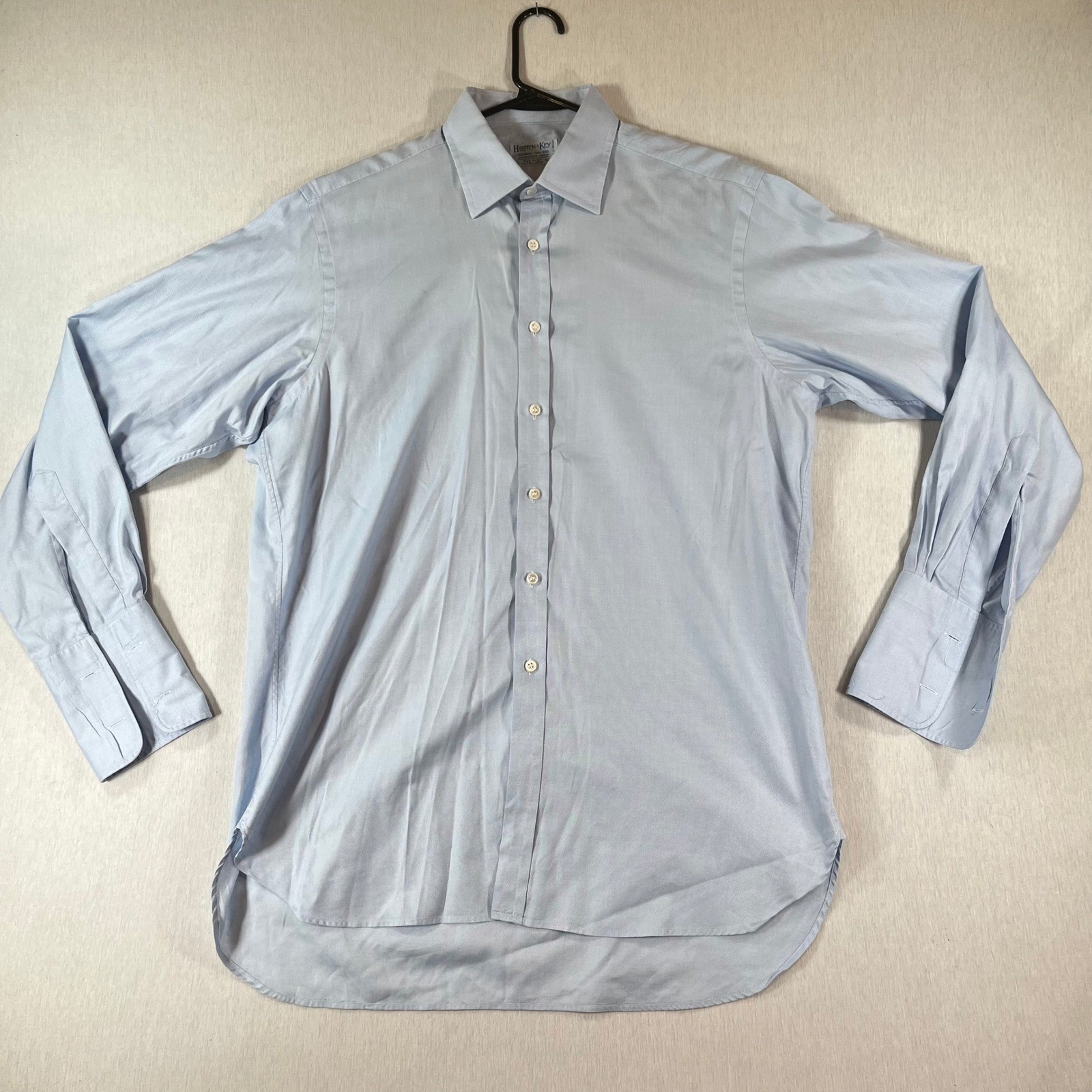 Hilditch & Key Royal Oxford Shirt Men 16.5 42cm Light Blue Cotton French Cuff Hilditch & Key Royal Oxford Shirt Men 16.5 42cm Light Blue Cotton French Cuff