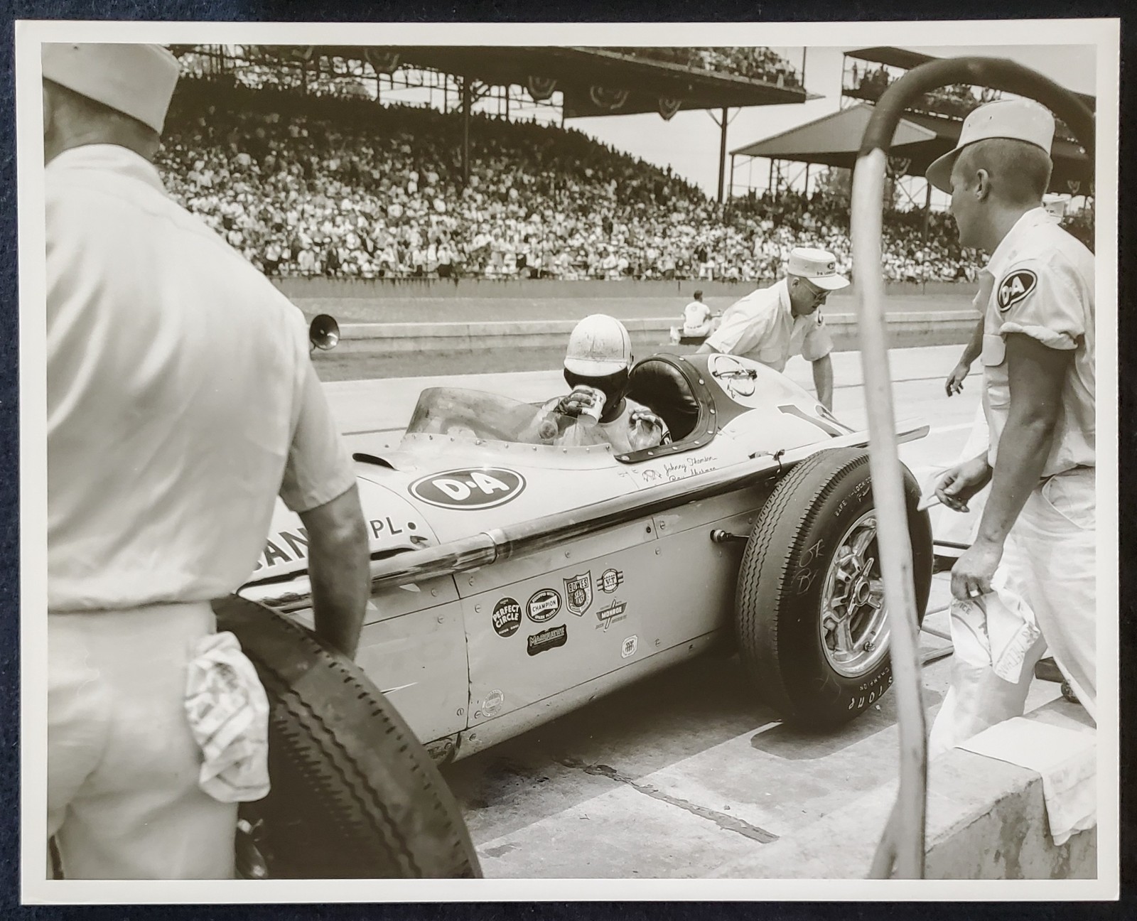 1957 Johnny Thomson Pit Stop Kuzma Offenhauser Indy 500 IMS 8x10 Photograph