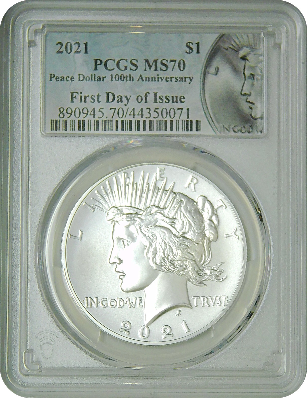 2021 Peace Dollar 100th Anniversary PCGS MS70 Gem Uncirculated FDOI