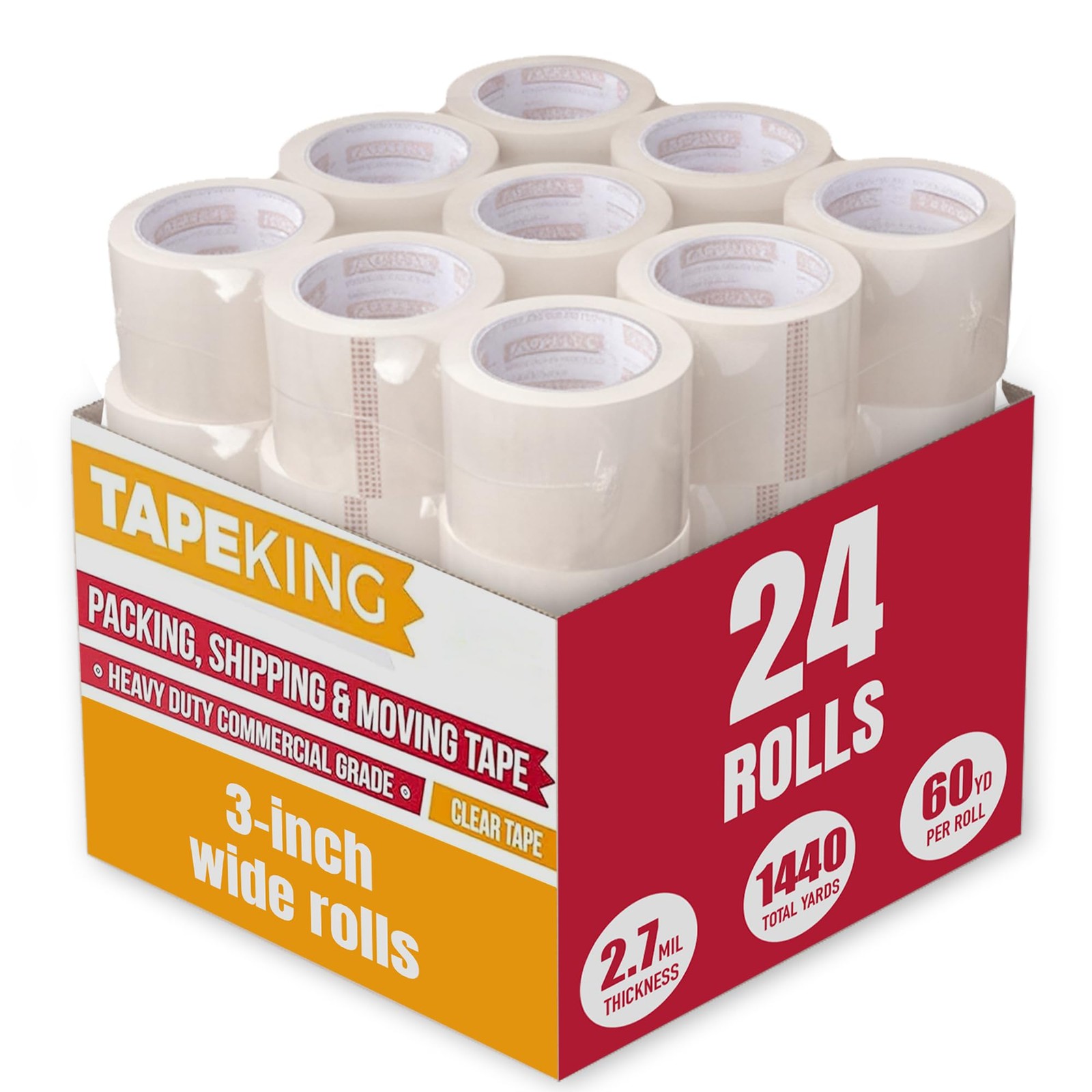 Tape King Clear Packing Tape 3 Inch Wide (24 Rolls) Heavy Duty Packing Tape Tape King Clear Packing Tape 3 Inch Wide (24 Rolls) Heavy Duty Packing Tape