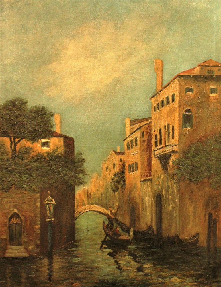 $3,000 Off Antique Oil Painting of Venice, Over 150 Years Old $3,000 Off Antique Oil Painting of Venice, Over 150 Years Old