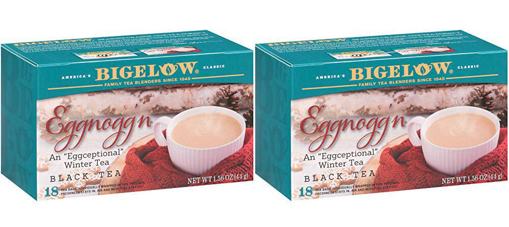 Lot 2 Bigelow Eggnogg\'n Black Tea 36 Bag Eggnog Hearty Halloween Treat 