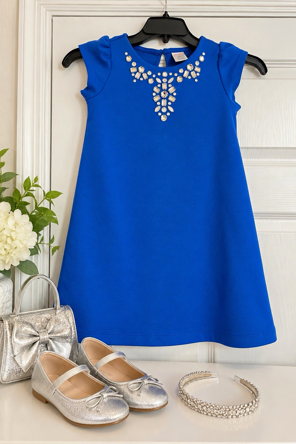 Gymboree Girls Size 6 Dress NWT Blue Jeweled Rhinestone 2015 Party Holiday