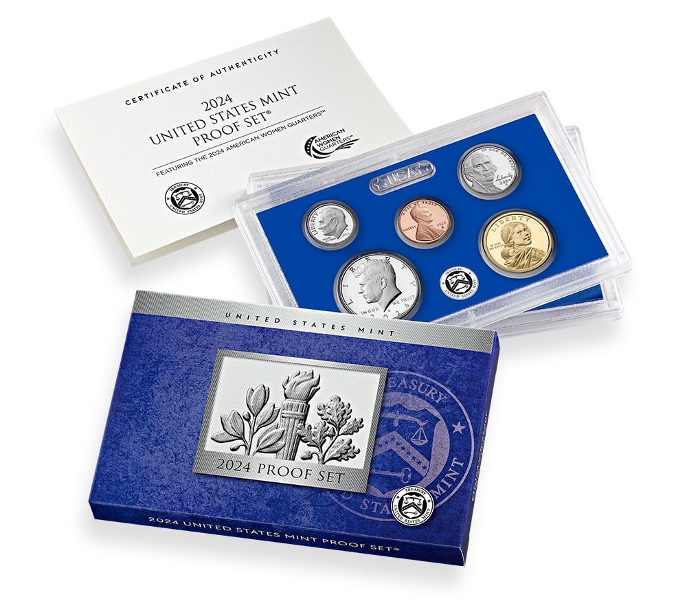 2024 S US Mint Proof set 10 coins with women Quarters and COA