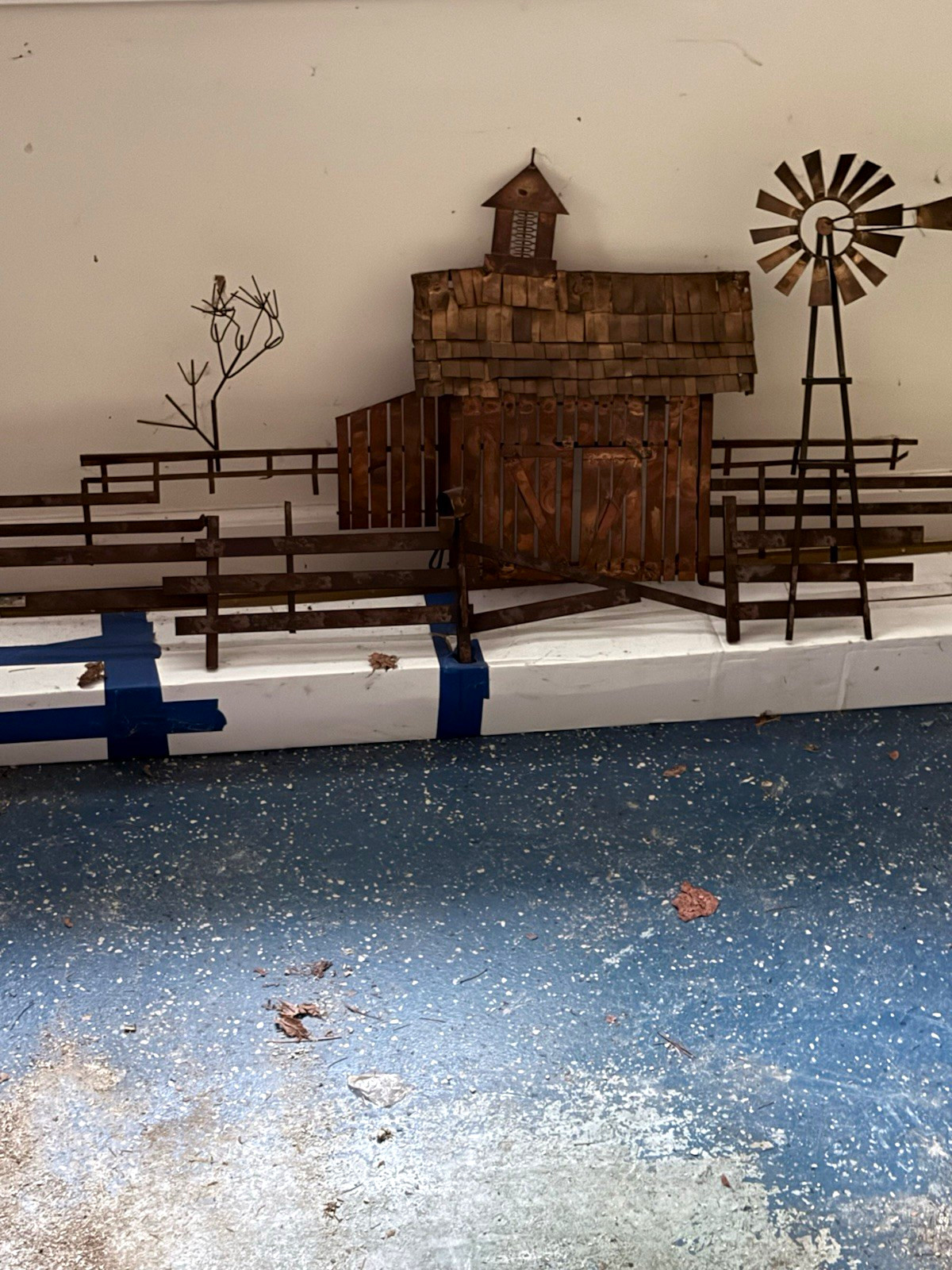 Vintage 1972 Curtis Jere Metal Wall Sculpture Prairie Homestead Barn Windmill MC Vintage 1972 Curtis Jere Metal Wall Sculpture Prairie Homestead Barn Windmill MC