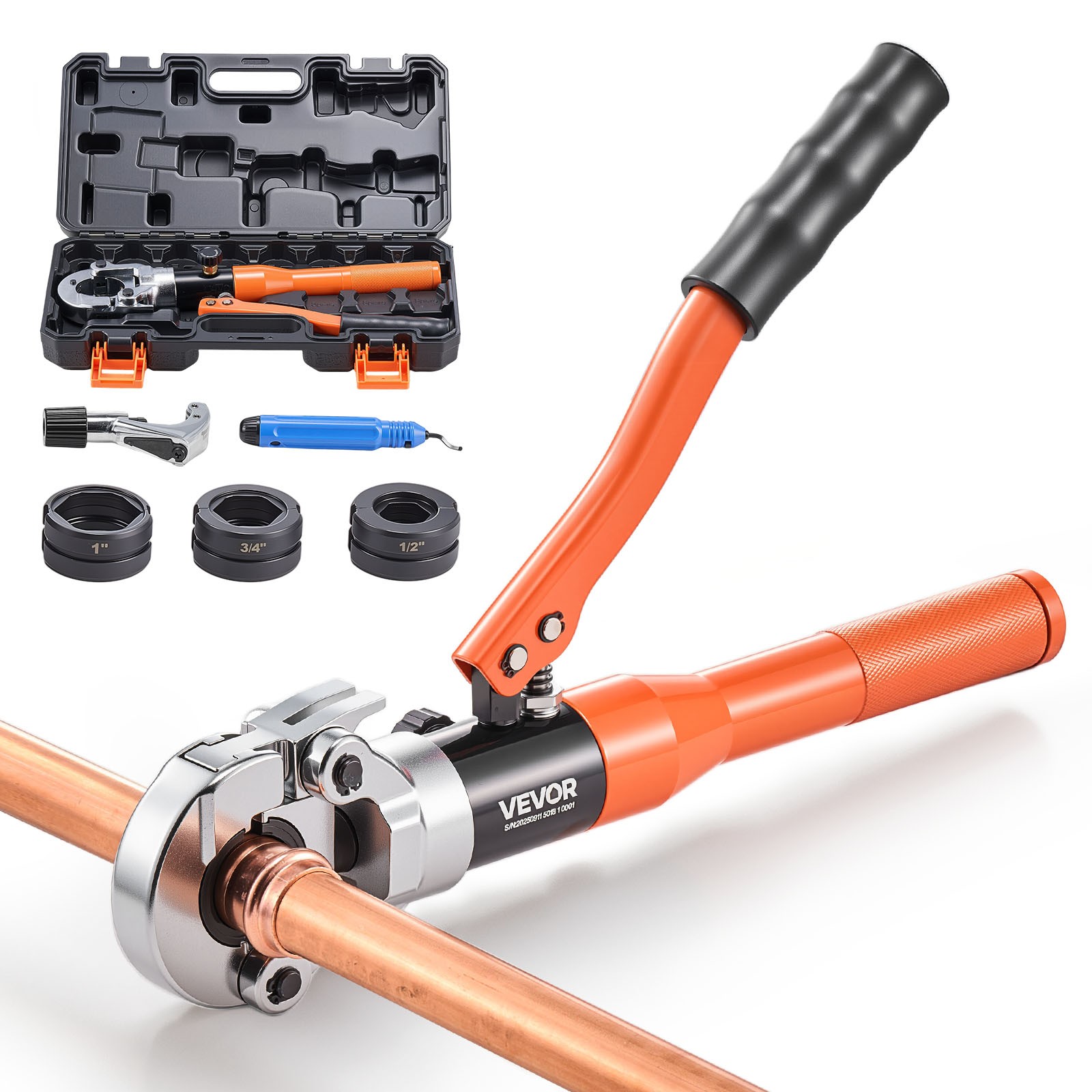 VEVOR Copper Pipe Crimper Hydraulic Driven Press Tool with 1/2\