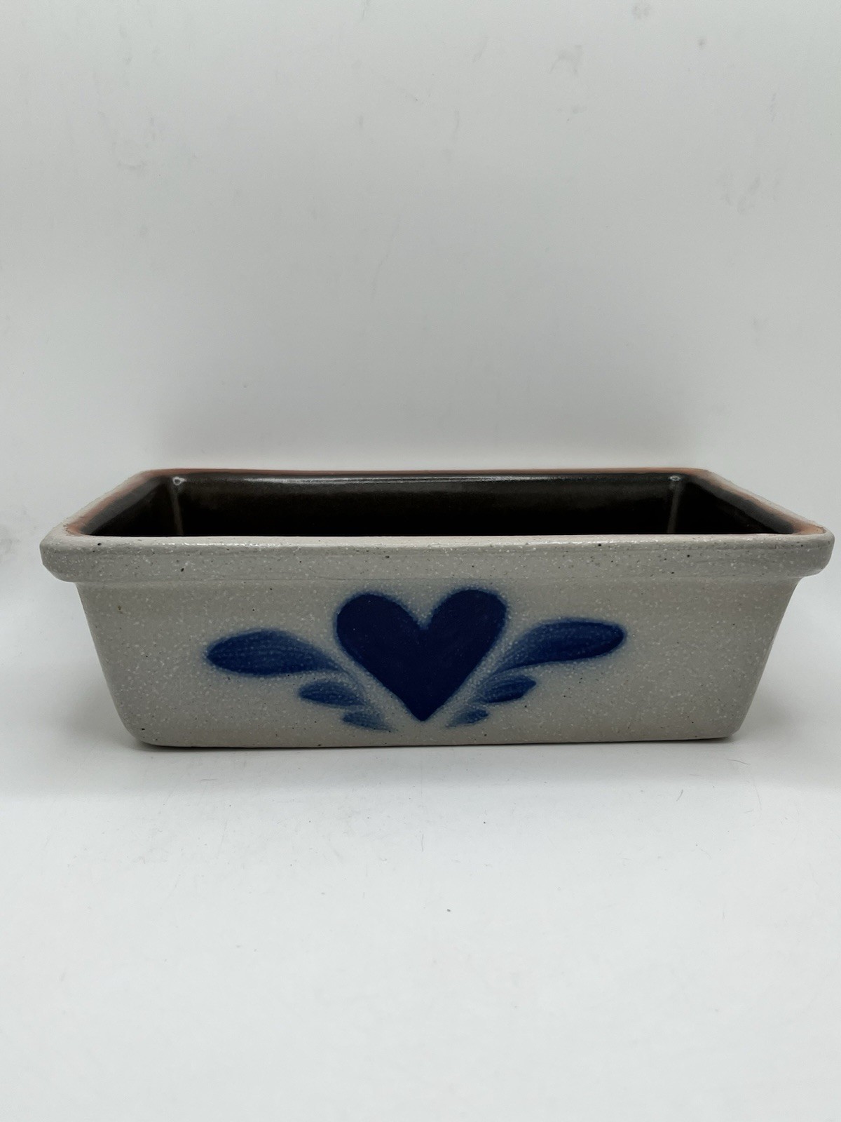 VERY RARE Vintage Salmon Falls Pottery Heart Motif Baking Loaf Pan 1996 EUC 8”