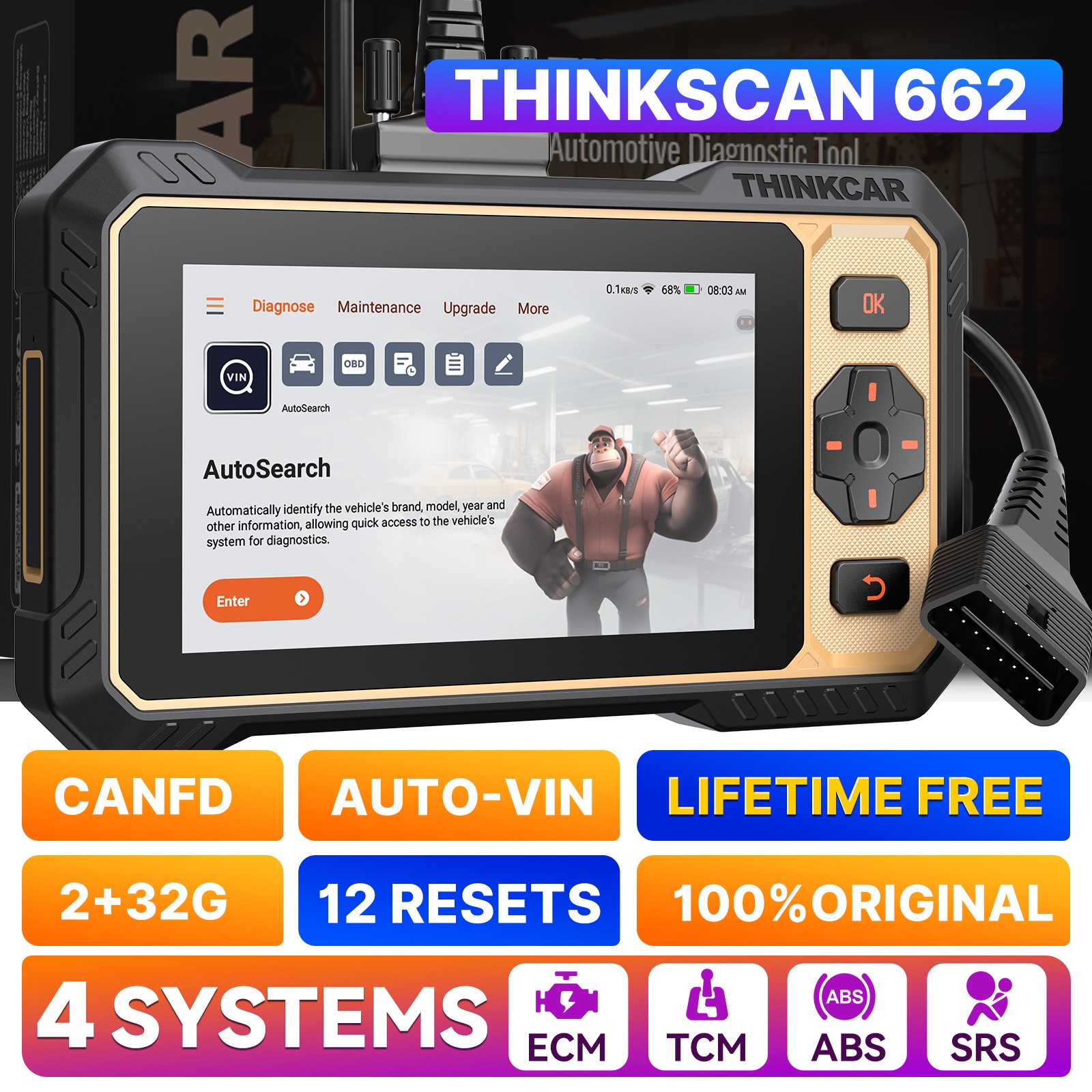 2026 ThinkScan 662 Professional ABS SRS Engine OBD2 Scanner Diagnostic Tool NEW 2026 ThinkScan 662 Professional ABS SRS Engine OBD2 Scanner Diagnostic Tool NEW