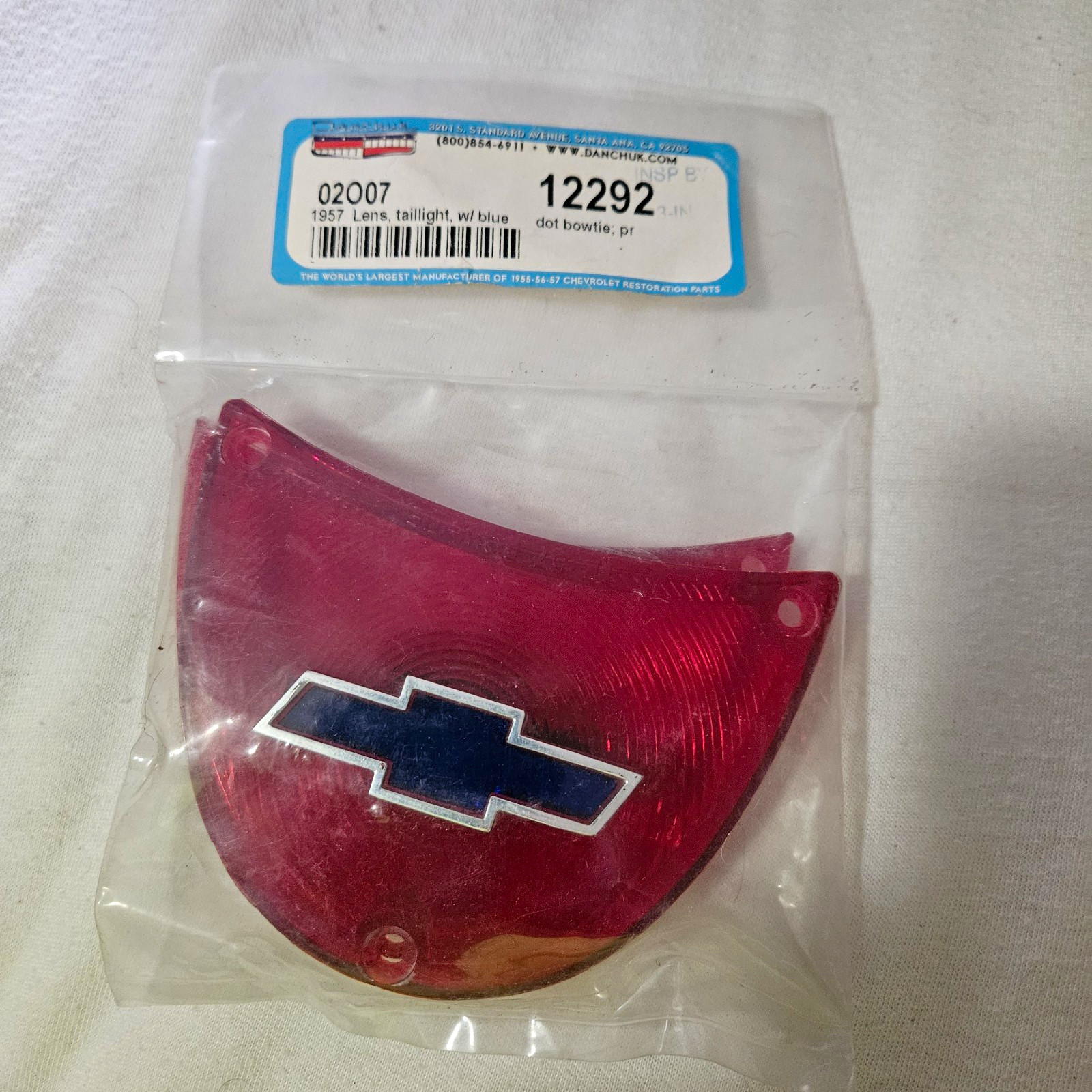 1957 CHEVROLET TAILLIGHT LENS W/BLUE