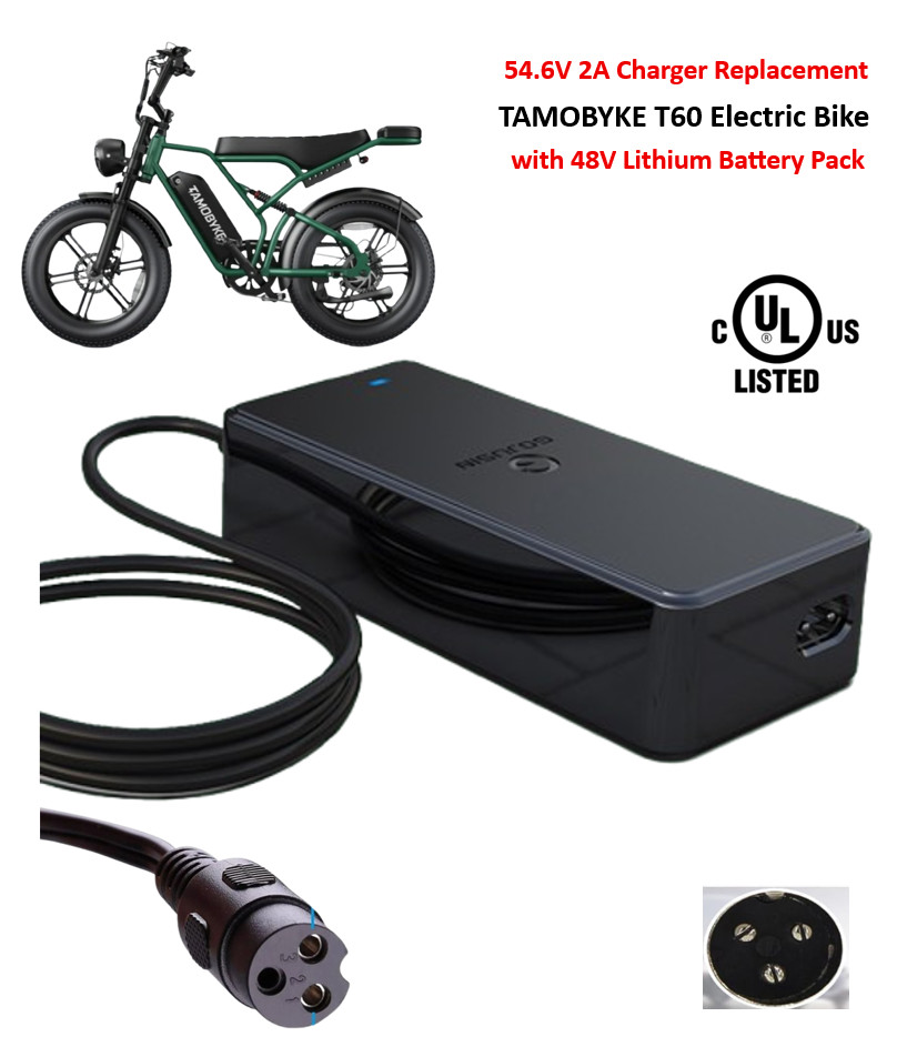 Charger for TAMOBYKE T60 Electric with 48V Battery Pack [54.6V 2A, 3P-GX16]