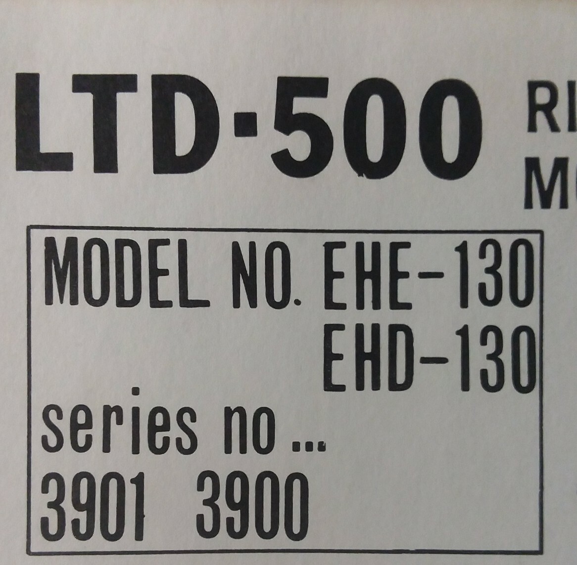 Hahn Eclipse LTD-500 Riding Mower Tractor Parts Manual EHE-130 EHD-130 3900 3901