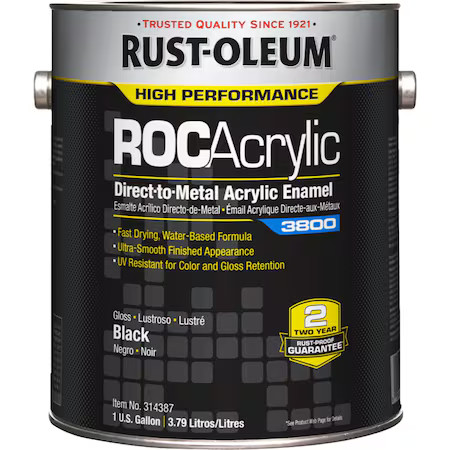 Rust-Oleum 314387 Acrylic Enamel Coating, Black, 1 Gal, Can Rust-Oleum 314387 Acrylic Enamel Coating, Black, 1 Gal, Can
