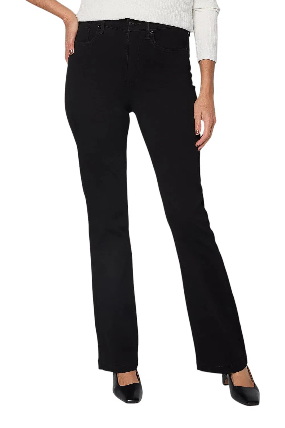 NYDJ Women\'s Sure Stretch High-Rise Barbara Bootcut Jeans Blk Sapphire NYDJ Women\'s Sure Stretch High-Rise Barbara Bootcut Jeans Blk Sapphire