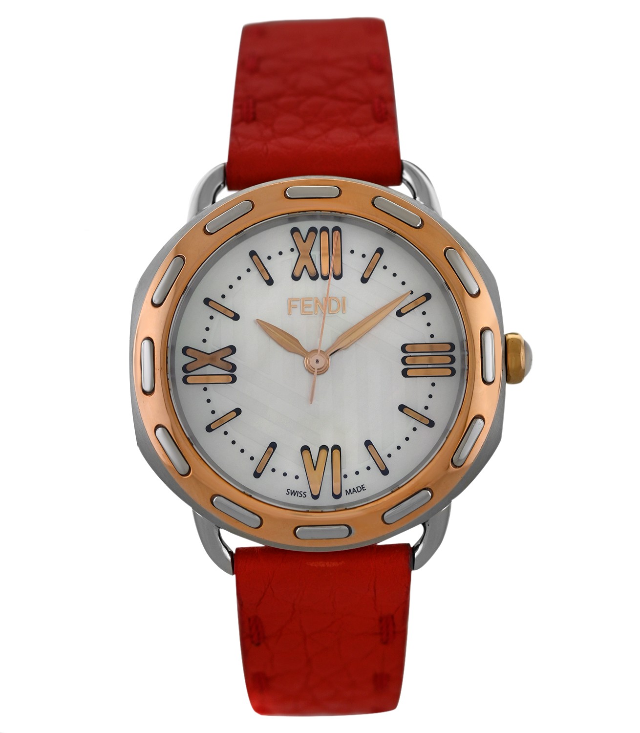 Fendi Selleria F8302345H0 MOP Dial Stainless Steel Gold Plated 36MM Lady Quartz