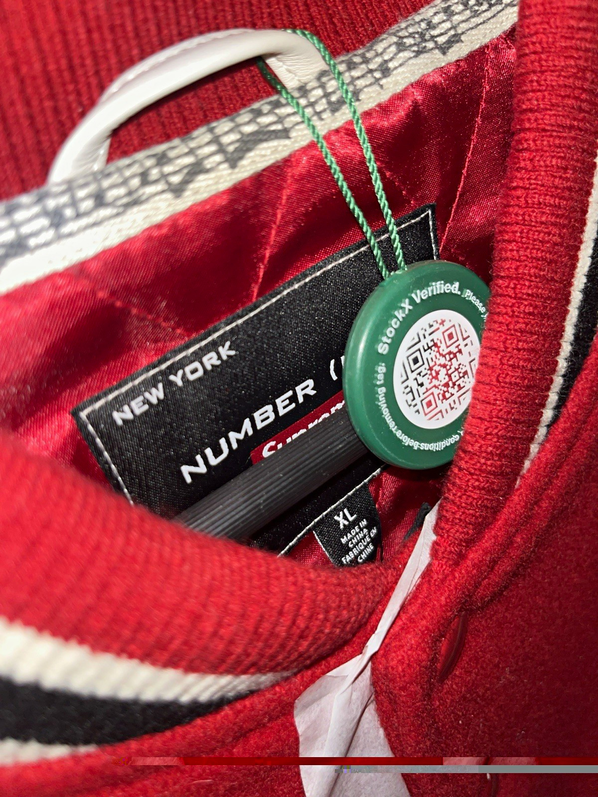 Supreme x Number Nine Men’s Red Varsity Jacket XL Lined Button Logo NWT Supreme x Number Nine Men’s Red Varsity Jacket XL Lined Button Logo NWT