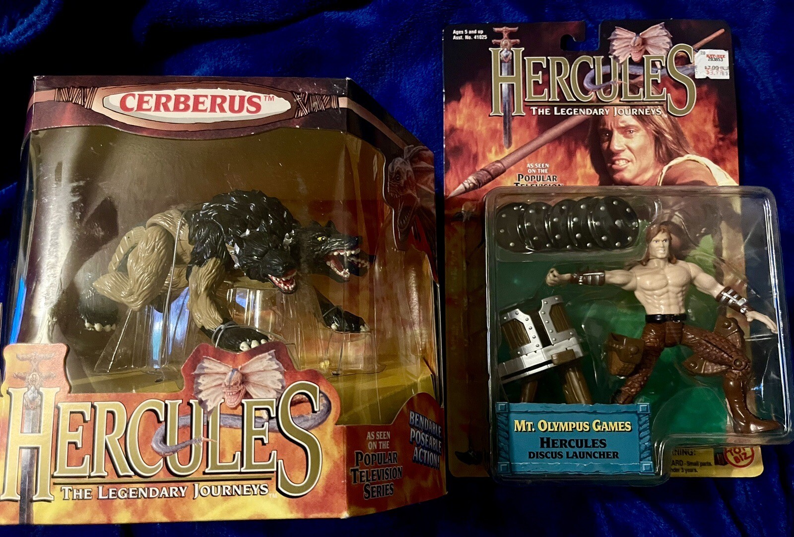 Hercules the legendary Journeys Cerberus and Hercules Discus Launcher Toy Biz Hercules the legendary Journeys Cerberus and Hercules Discus Launcher Toy Biz