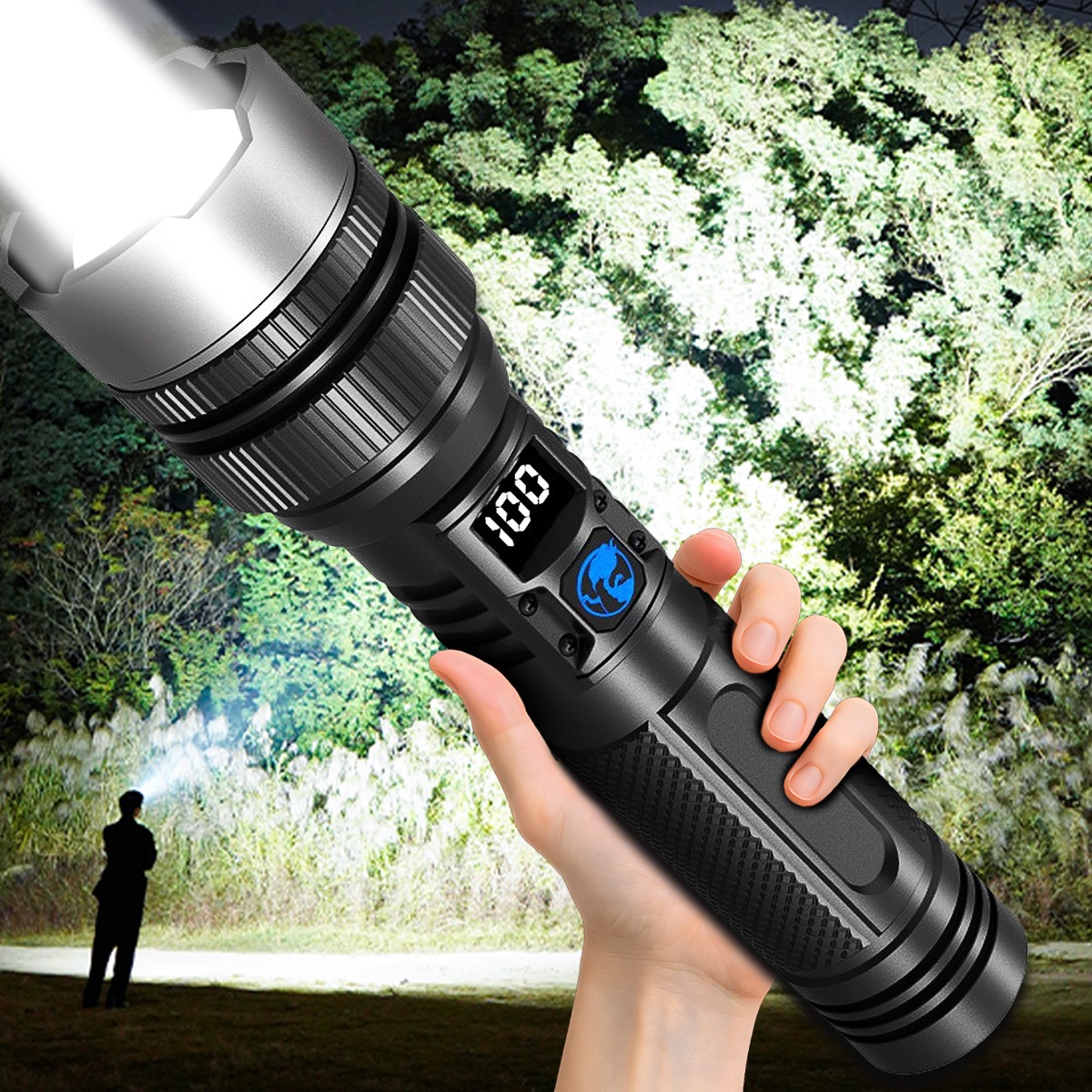 99000000 Lumen Super Bright LED Tactical Flashlight Rechargeable LED Work Lights