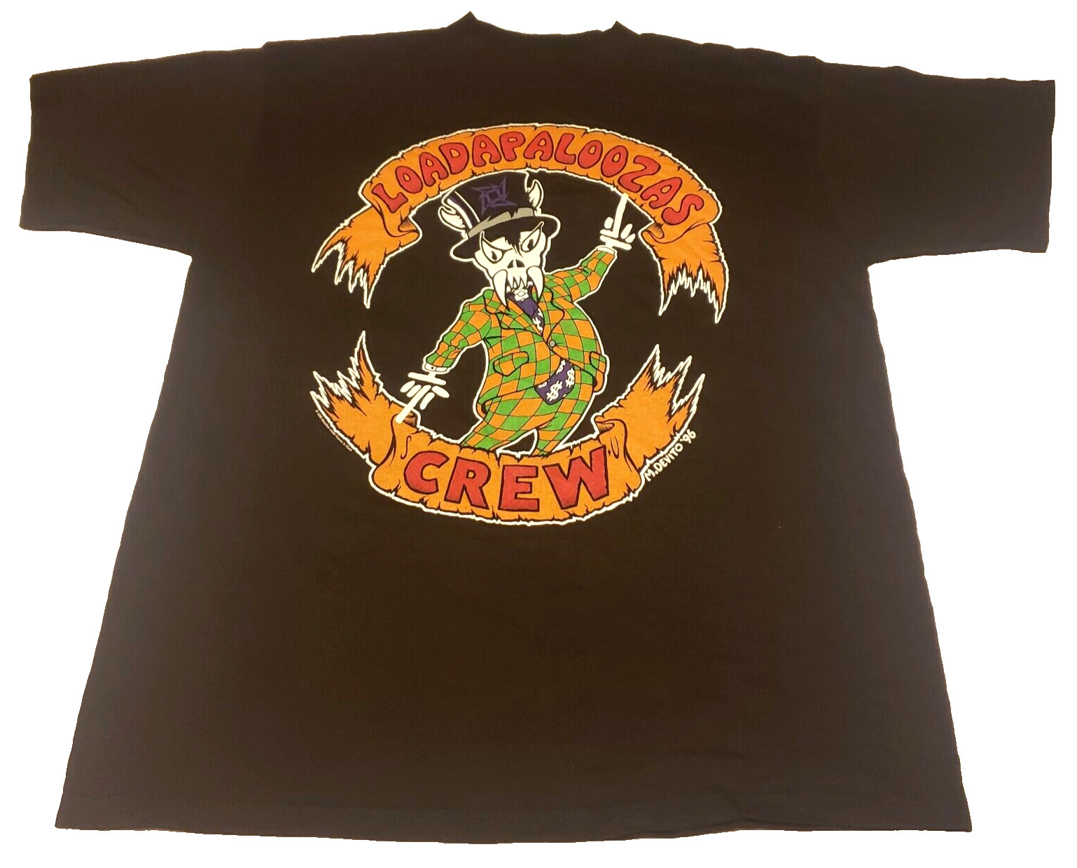 METALLICA Vtg 1996 LOADAPALOOZAS CREW Lollapalooza Roadie XL T-Shirt (GIANT TAG)