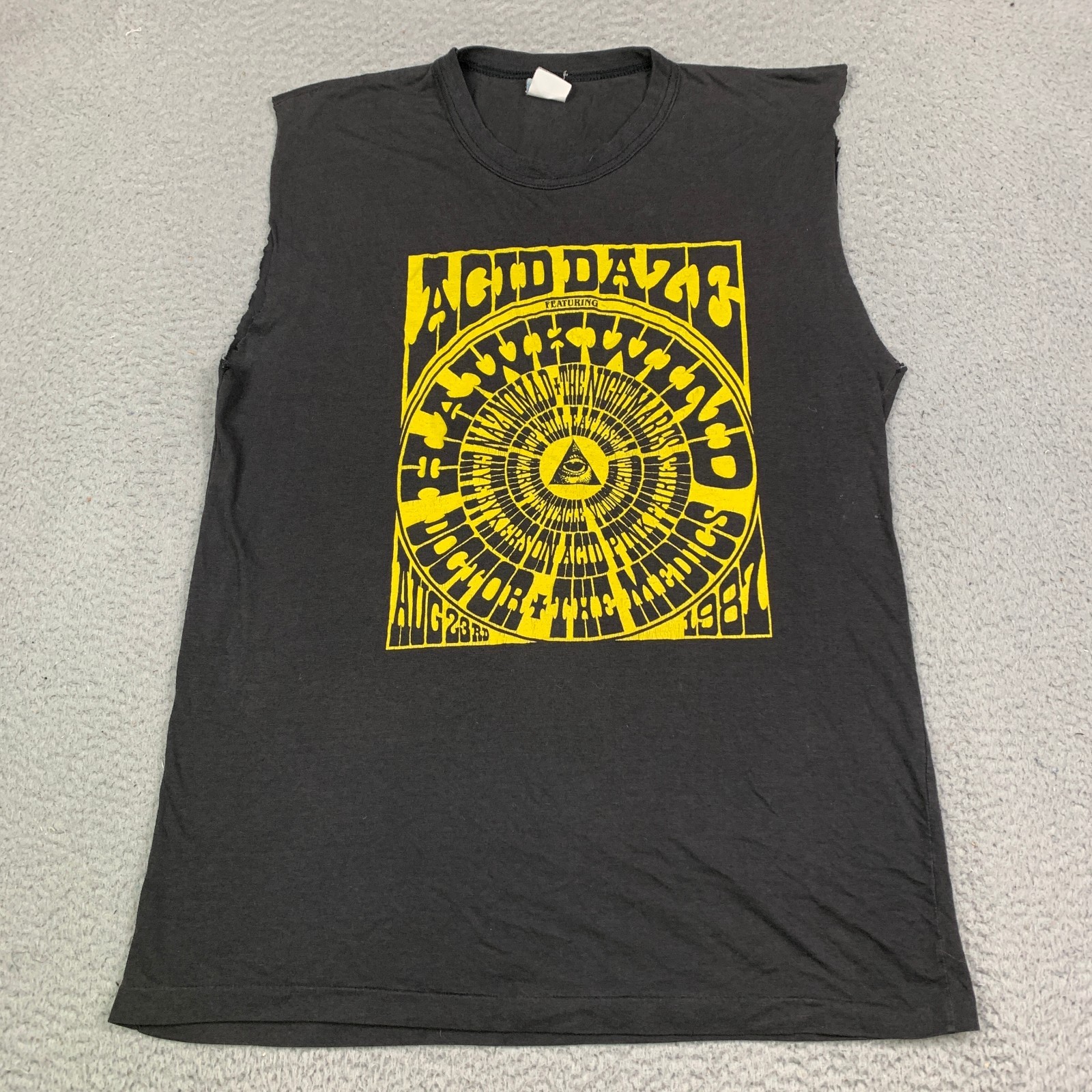 Vintage Acid Daze Hawkwind Tour 1987 Prog Rock Shirt Size XL *cutoff