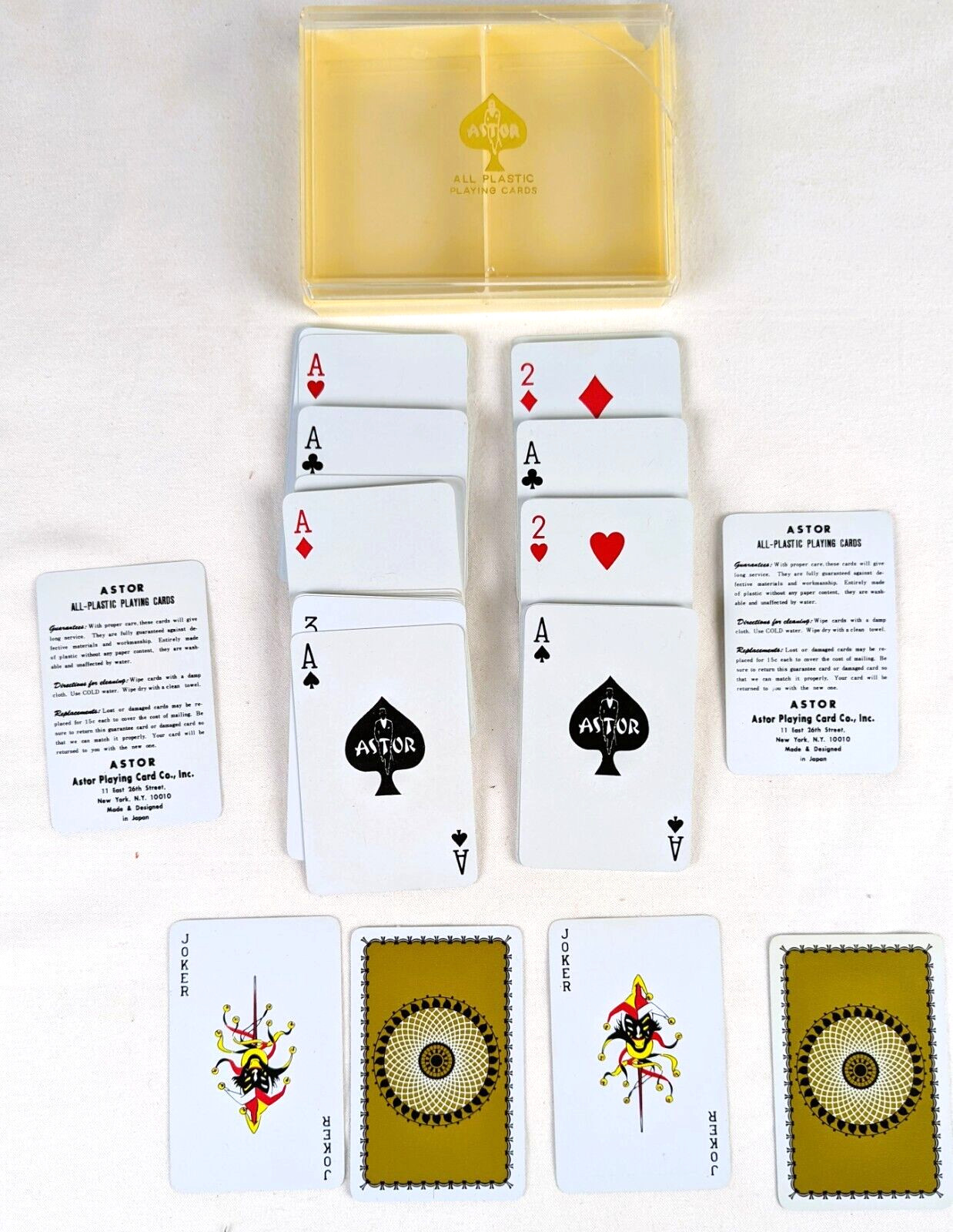 Vintage Astor Plastic Playing Poker Cards Double Deck With Case Vintage Astor Plastic Playing Poker Cards Double Deck With Case