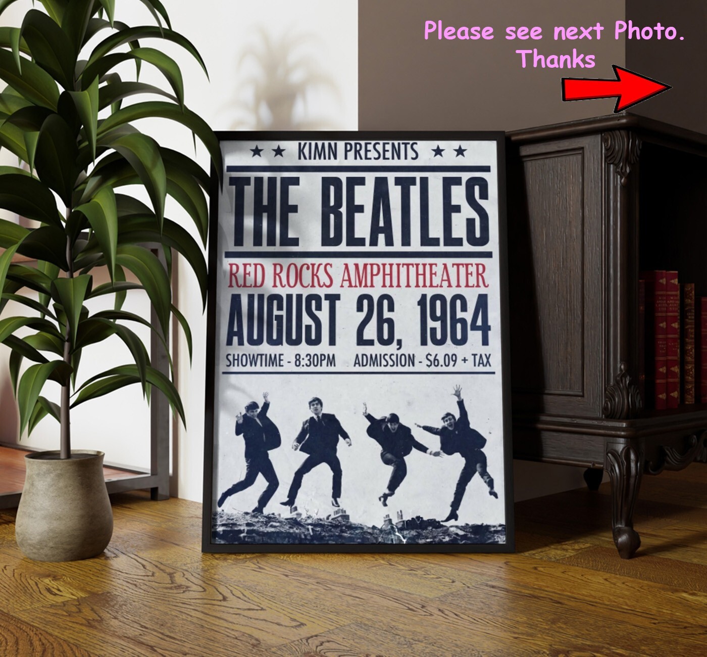 The Beatles at Red Rocks August 26 1964 Vintage Concert Poster