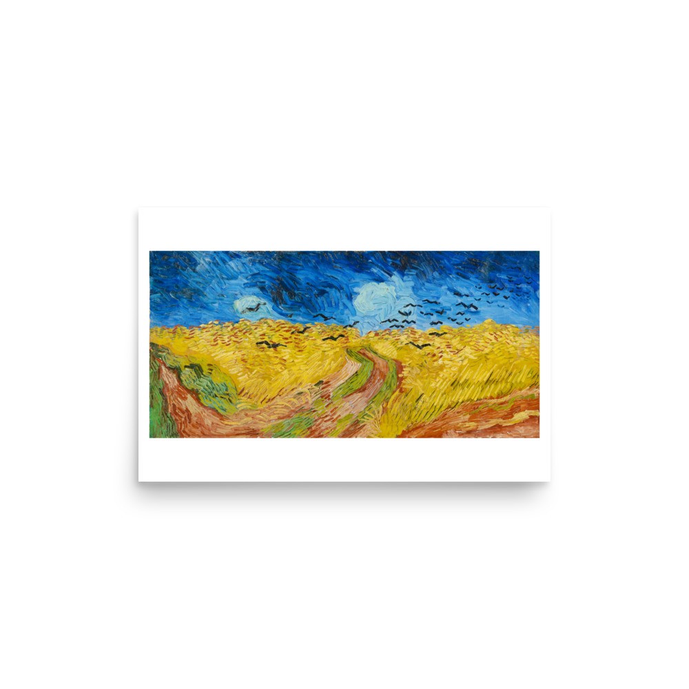 Vincent Van Gogh Wheatfield with Crows Dutch 1890 Fine Art Print Poster Vincent Van Gogh Wheatfield with Crows Dutch 1890 Fine Art Print Poster