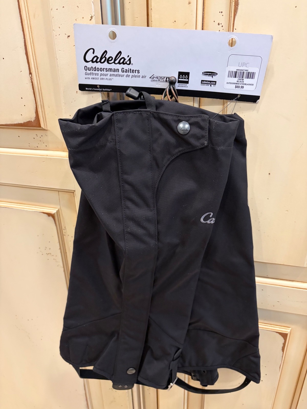 Cabela’s One Size Fits All Outdoorsman Waterproof Gaiters. Black. New Cabela’s One Size Fits All Outdoorsman Waterproof Gaiters. Black. New