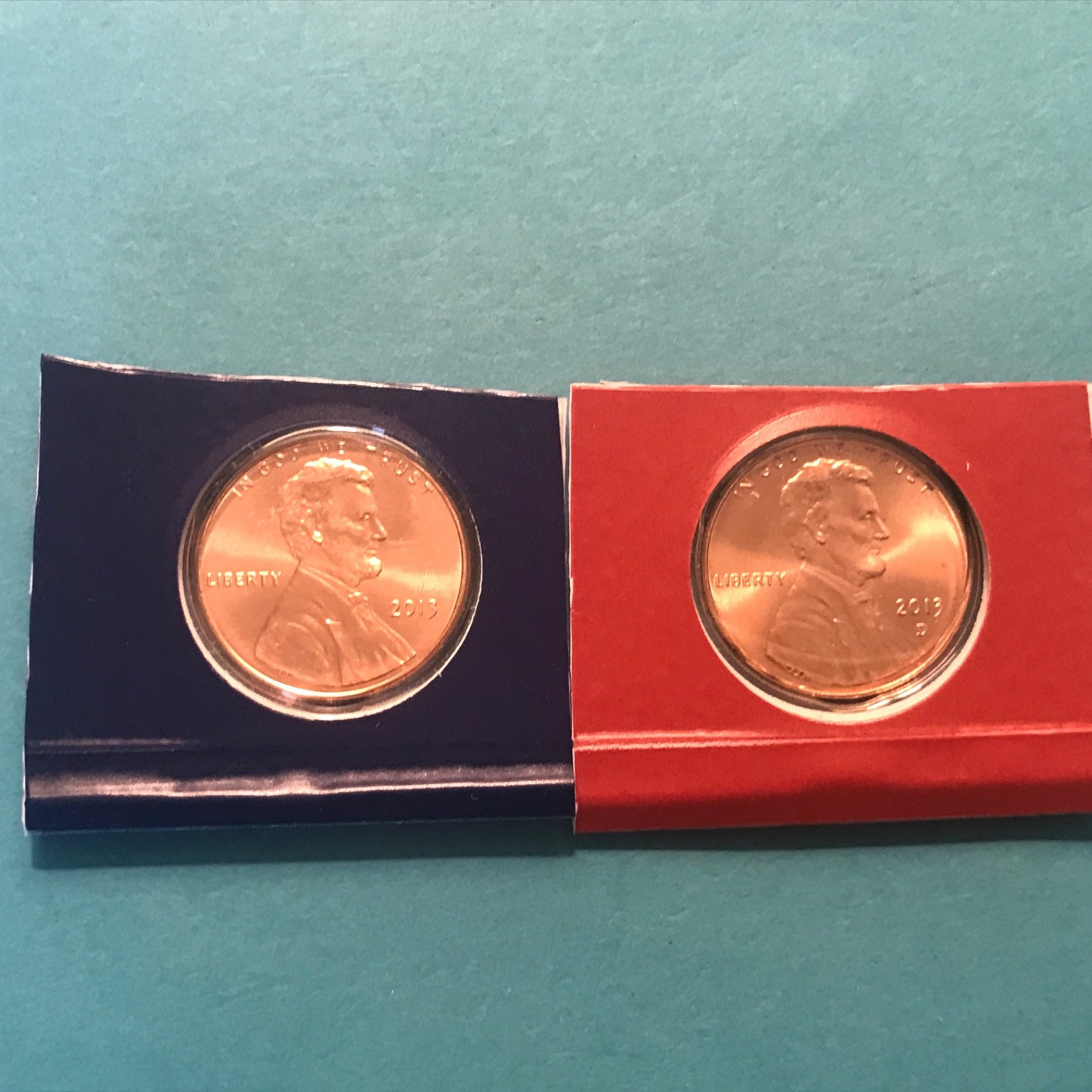 2013 P&D Lincoln Cents Unc in US Mint Plastic 2013 P&D Lincoln Cents Unc in US Mint Plastic