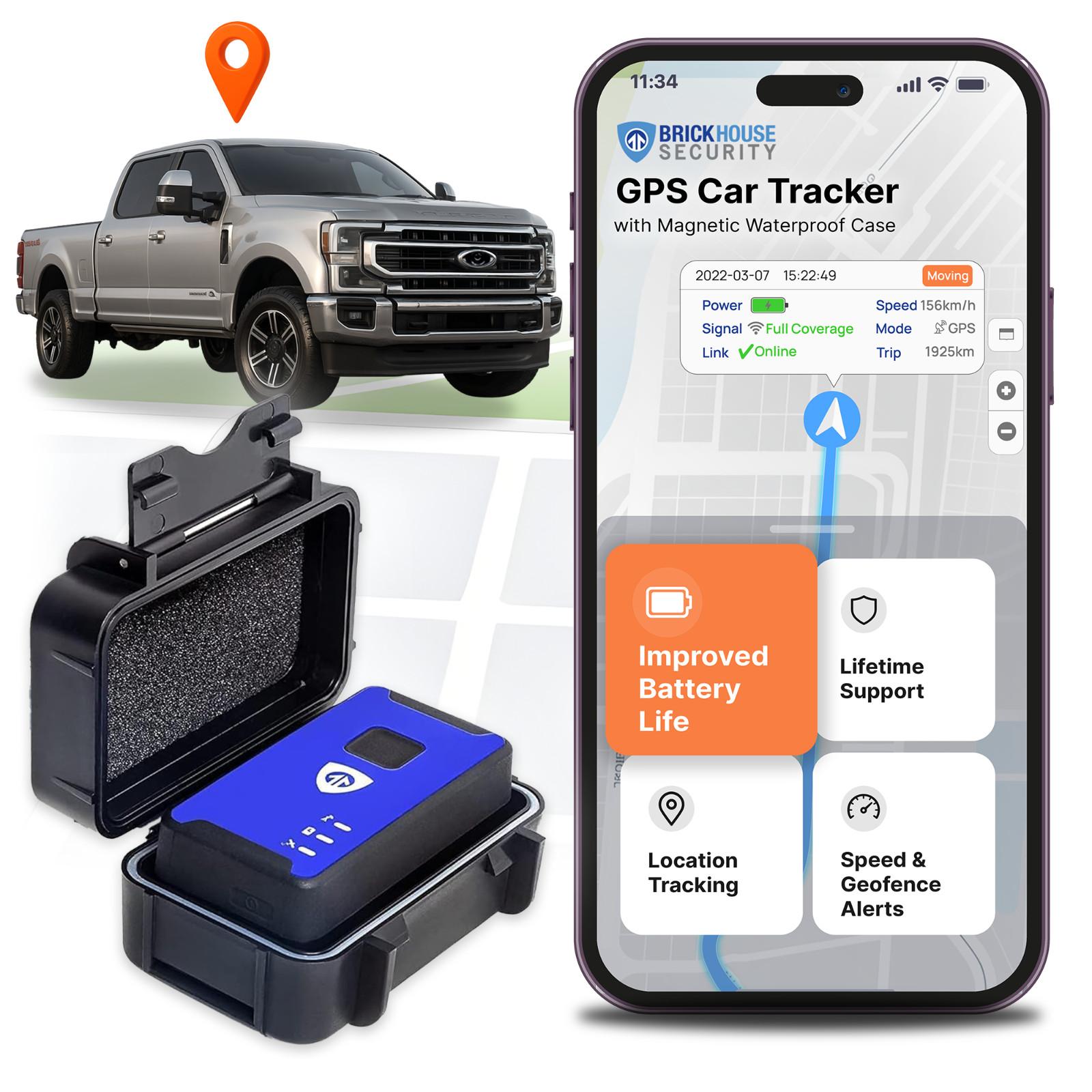 Brickhouse Security Spark Nano 7 GPS Car Tracker with Magnetic Waterproof Case Brickhouse Security Spark Nano 7 GPS Car Tracker with Magnetic Waterproof Case