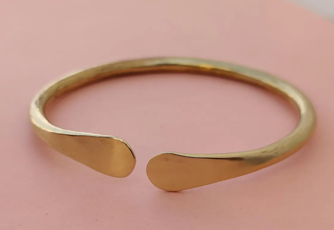 Gold Plated Brass Bangle Men\'s Daily Wear Cuff Bracelet Handmade Brass Jewelry Gold Plated Brass Bangle Men\'s Daily Wear Cuff Bracelet Handmade Brass Jewelry