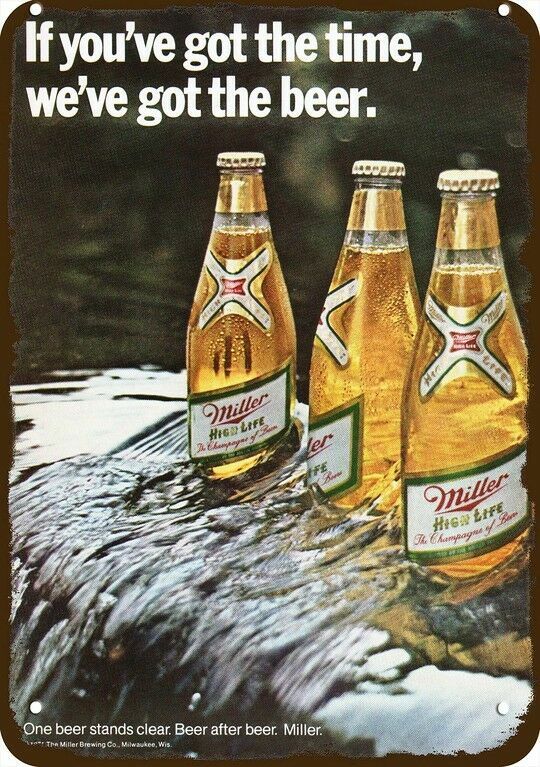 1971 MILLER BEER -Champagne of Beer- Vintage-Look DECORATIVE REPLICA METAL SIGN 1971 MILLER BEER -Champagne of Beer- Vintage-Look DECORATIVE REPLICA METAL SIGN