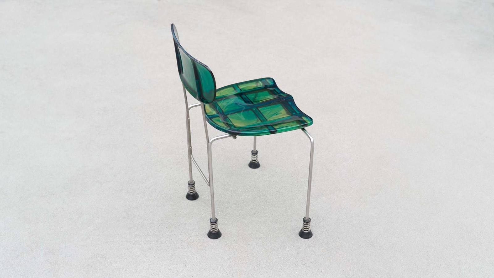 1993 Gaetano Pesce Broadway Chair with 4 legs (resin, spring feet, steel frame)