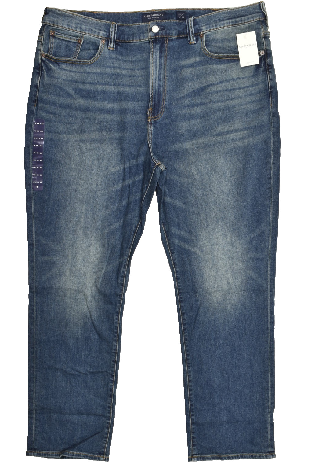 Lucky Brand Men\'s Athletic Fit Straight 2-Way Stretch Denim Jeans Blue 44x32 NEW
