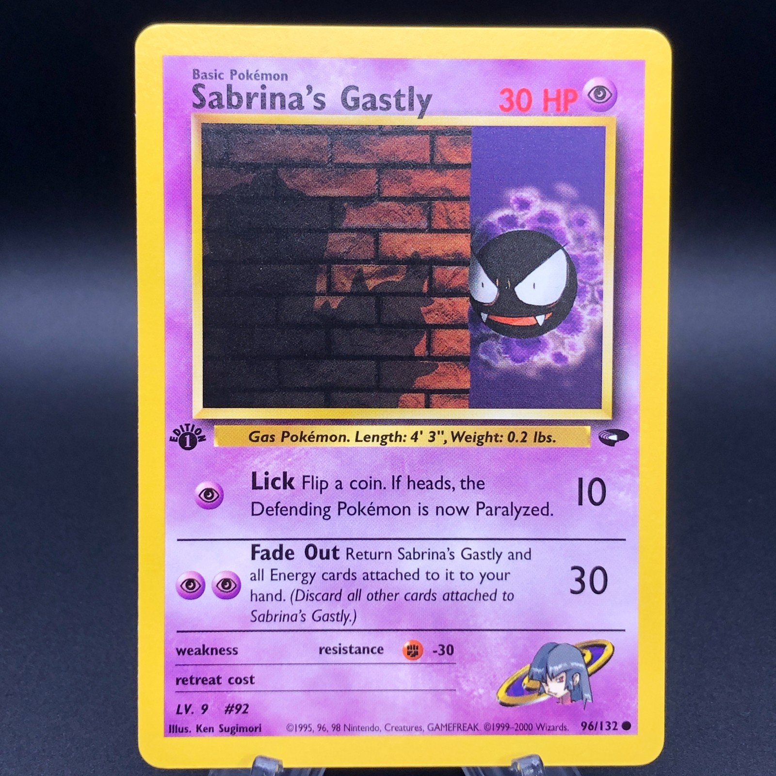 Pokemon Sabrina's Gastly 96/132 - 1st Edition Gym Challenge NM Vintage 2000 WotC Pokemon Sabrina's Gastly 96/132 - 1st Edition Gym Challenge NM Vintage 2000 WotC